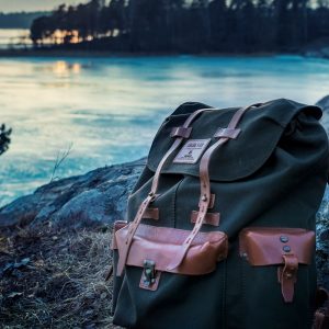 FUR JADEN Eco Friendly Travel Laptop Backpack Made of Water Resistant Sustainable Canvas and Vegan Leather for Men and Women for Travel Hiking Work
